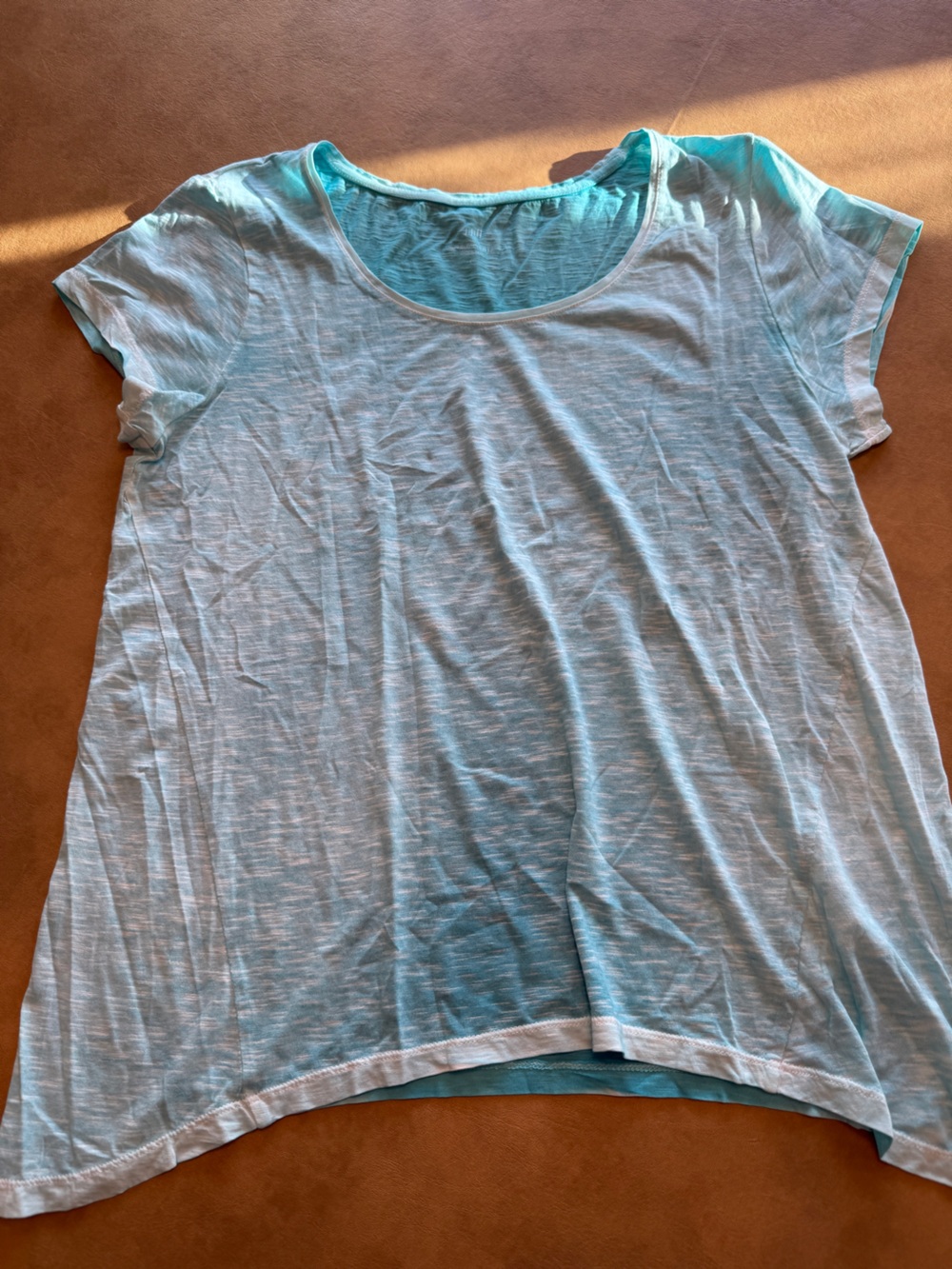 J. Jill Light Aqua Short Sleeve Crew Neck Tee